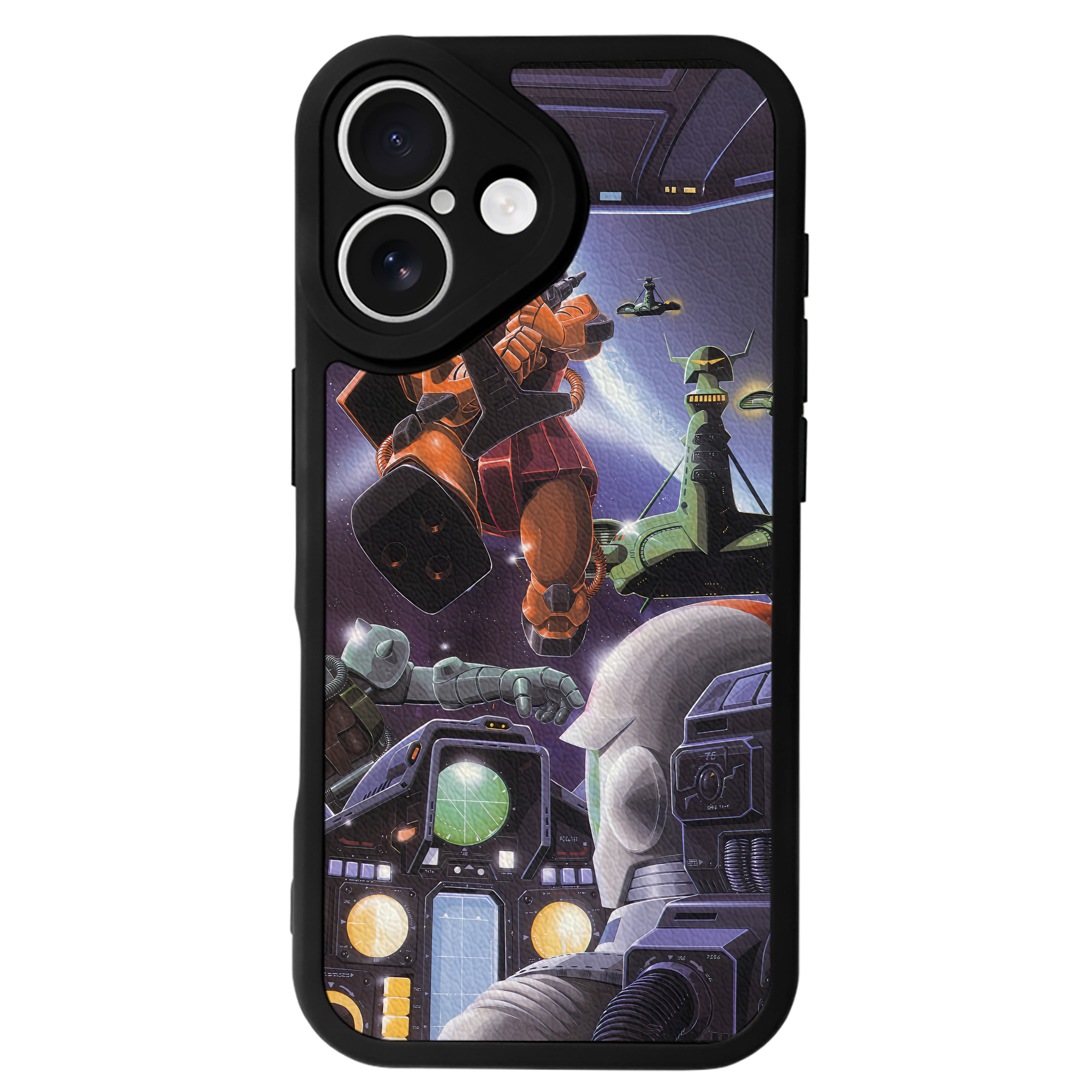 （画像用） 機動戦士ガンダム Mobile Suit Gundam 【iPhone 16シリーズ対応】シリコンスマホケース（レザー調） 材質：シリコン